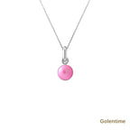 Perlinea Collier Perle de Culture Rose Fuchsia 6-7 mm — Argent 925