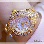 GOLENTIME Montre Femme Diamant Strass Quartz — Bracelet Luxe Élégant