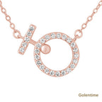 Collier Cercle Petit Modèle — Argent 925 Plaqué Or Rose et Oxydes de Zirconium