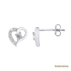 Boucles d'Oreilles Cœur — Argent 925 et Oxydes de Zirconium