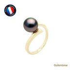 Perlinea Bague Perle de Tahiti Ronde 8-9 mm — Or Jaune 9 carats