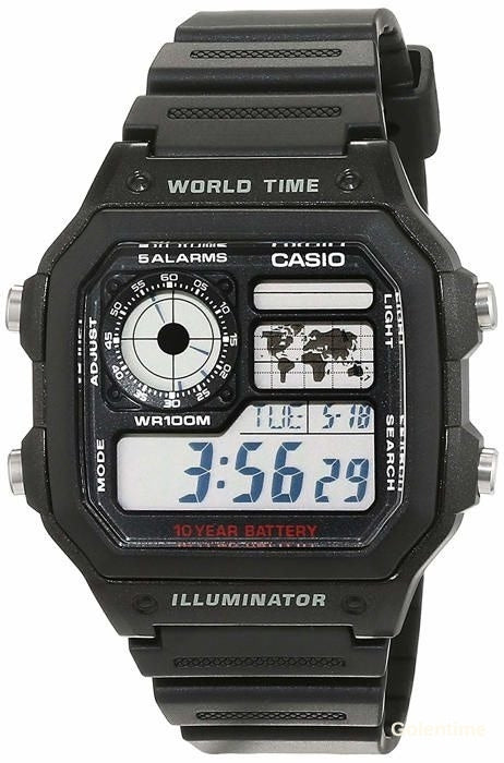Montre Casio AE-1200WH-1AVEF Homme — Chronographe, Alarme, Étanche 10 Bar