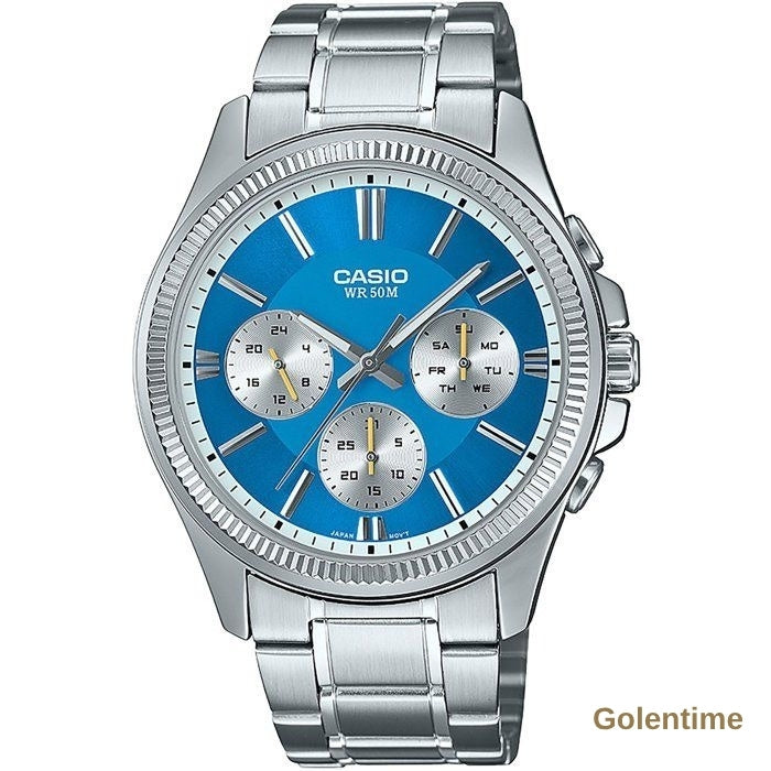 Montre Casio MTP-1375PD Homme — Cadran Bleu, Quartz Analogique