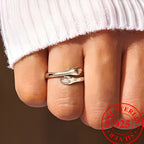 Elegant Adjustable 925 Sterling Silvery Hug Ring - Perfect Gift for Women, Mom, Sister, Wife on Mother's Day & Birthdays, Teen Girls, Jewelry, 2.4g