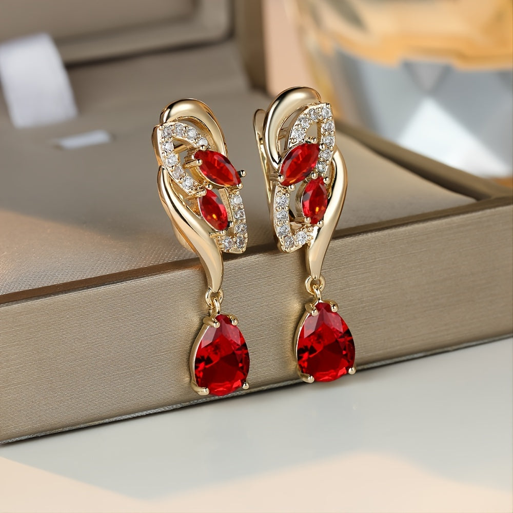 Romantic Flower Dangle Earrings Women Birthstone Party Earrings Jewelry Gifts