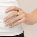 Perlinea Bague Perle de Tahiti Ronde 8-9 mm — Or Jaune 9 carats, Diamants 0,02 ct, vue 3