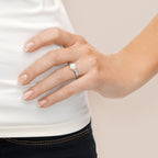 Perlinea Bague Jonc Moderne Perle d'Eau Douce Bouton 8-9 mm Blanc — Argent 925, vue 3