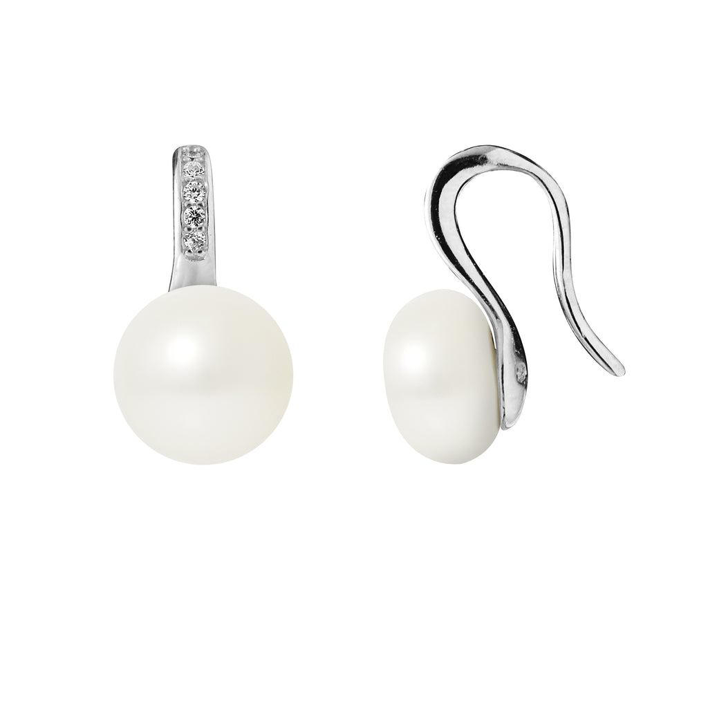 Perlinea Boucles d'Oreilles Joaillerie Perles d'Eau Douce Blanches — Argent 925, vue 2