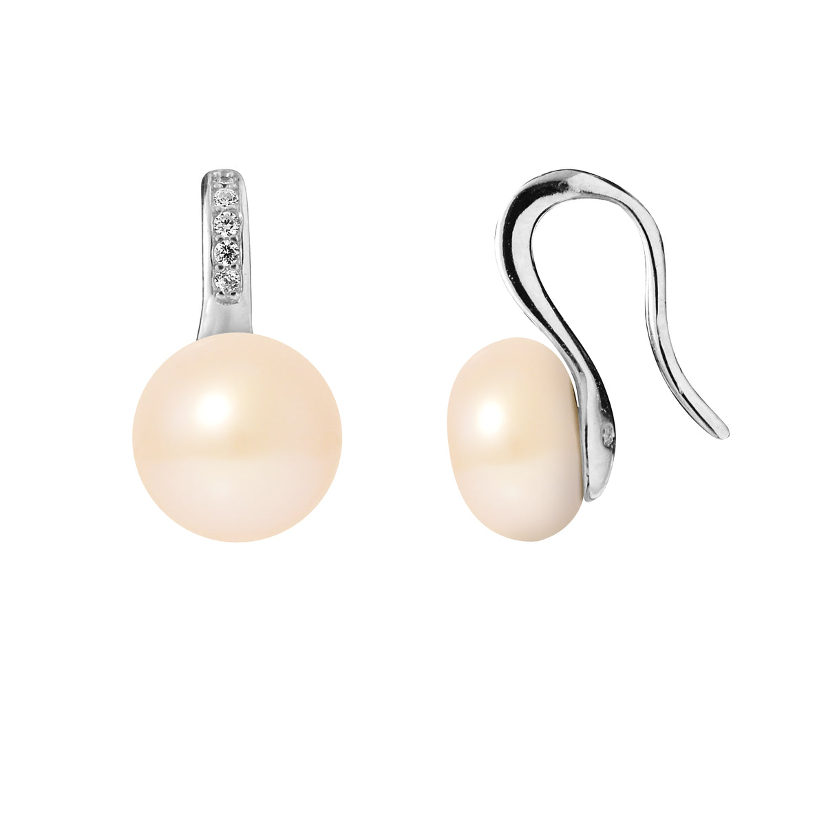 Perlinea Boucles d'Oreilles Joaillerie Perles d'Eau Douce Roses — Argent 925, vue 2