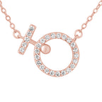 Collier Cercle Petit Modèle — Argent 925 Plaqué Or Rose et Oxydes de Zirconium, vue 2
