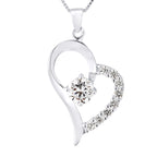 Collier Cœur Ouvert 45 cm — Argent 925 et Oxydes de Zirconium, vue 2