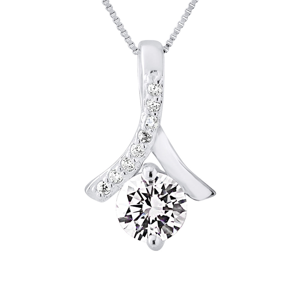 Collier Fantaisie 45 cm — Argent 925, Bélière Sertie d'Oxyde de Zirconium, vue 2