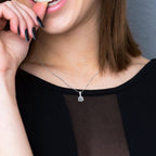 Collier Solitaire Bélière Sertie 45 cm — Argent 925 et Oxydes de Zirconium, vue 3