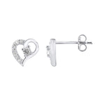 Boucles d'Oreilles Cœur — Argent 925 et Oxydes de Zirconium, vue 2