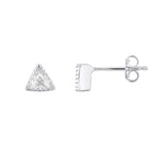 Boucles d'Oreilles Triangle — Argent 925 et Oxydes de Zirconium Blancs, vue 2