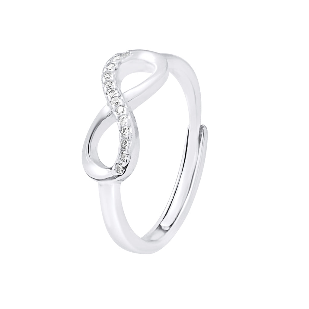 Bague Infini Ajustable — Argent 925 et Oxydes de Zirconium, vue 2
