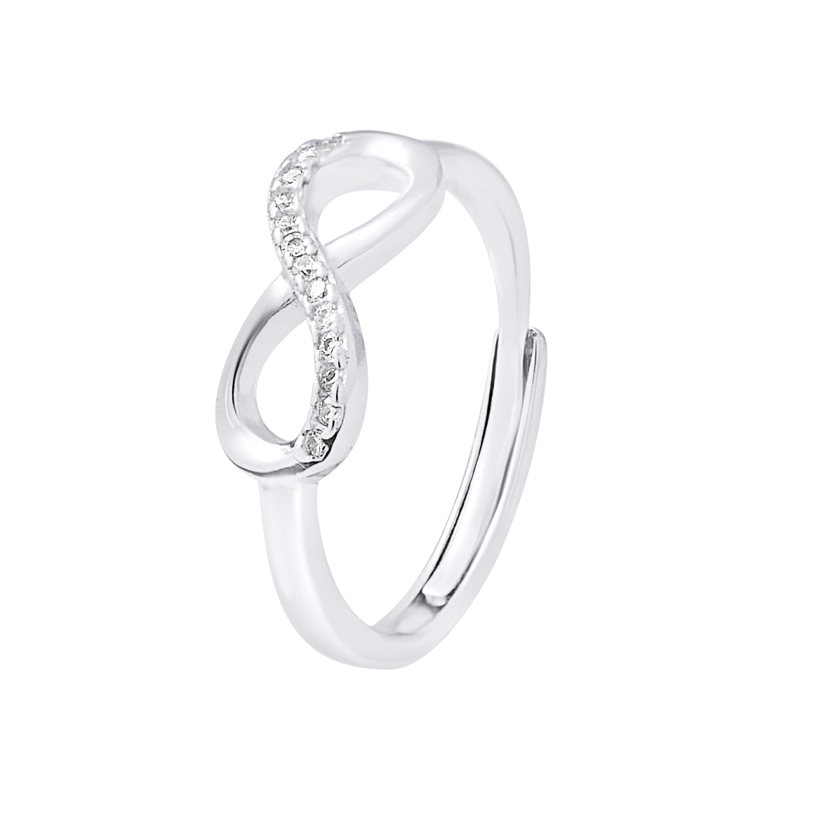 Bague Infini Ajustable — Argent 925 et Oxydes de Zirconium, vue 2