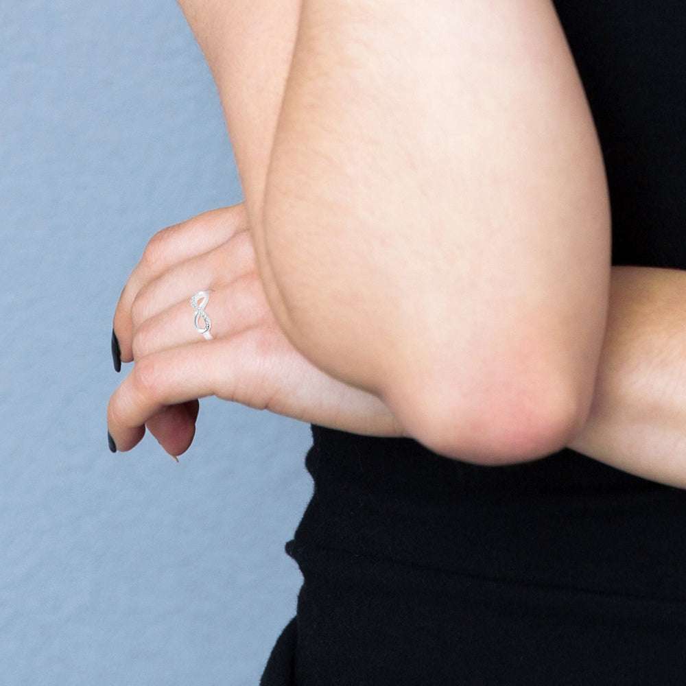 Bague Infini Ajustable — Argent 925 et Oxydes de Zirconium, vue 3