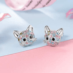 [Cat Jewelry Set] Cat Necklace and Cat Earrings Set | Little Girls Jewelry for Cat Lover Daughter Granddaughter, Teenager Cat Gifts for Girls