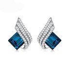 Luxurious Blue Angel Wings Pendant Necklace Set - Alloy Craftsmanship, Sparkling Jewelry Gift for Men and Women