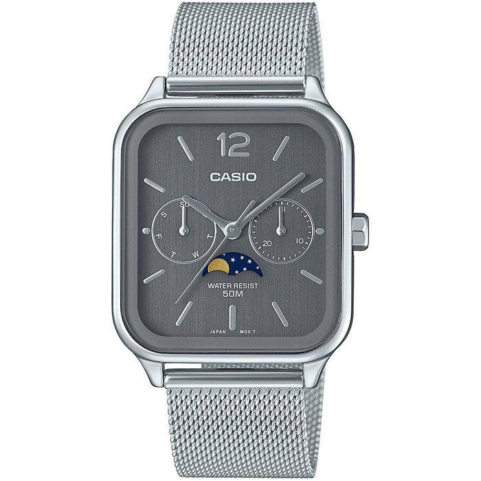 Montre Casio MTP-M305M Homme — Gris, Quartz Analogique, Bracelet Milanais, vue 2
