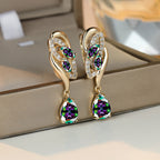 Romantic Flower Dangle Earrings Women Birthstone Party Earrings Jewelry Gifts
