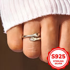 Elegant Adjustable 925 Sterling Silvery Hug Ring - Perfect Gift for Women, Mom, Sister, Wife on Mother's Day & Birthdays, Teen Girls, Jewelry, 2.4g