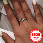 Elegant Adjustable 925 Sterling Silvery Hug Ring - Perfect Gift for Women, Mom, Sister, Wife on Mother's Day & Birthdays, Teen Girls, Jewelry, 2.4g