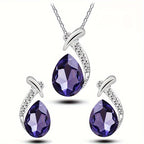 European And American Fashion Exquisite Mermaid Necklace Earrings Banquet Wedding Jewelry Set Temperament Necklace Earrings 2pcs Set Holiday Party Gift