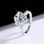 5ct Moissanite Ring 925 Sterling Silver Light Luxury Jewelry For Evening Party Perfect Proposal Gift For Your Girl With Certificate And Gift Box