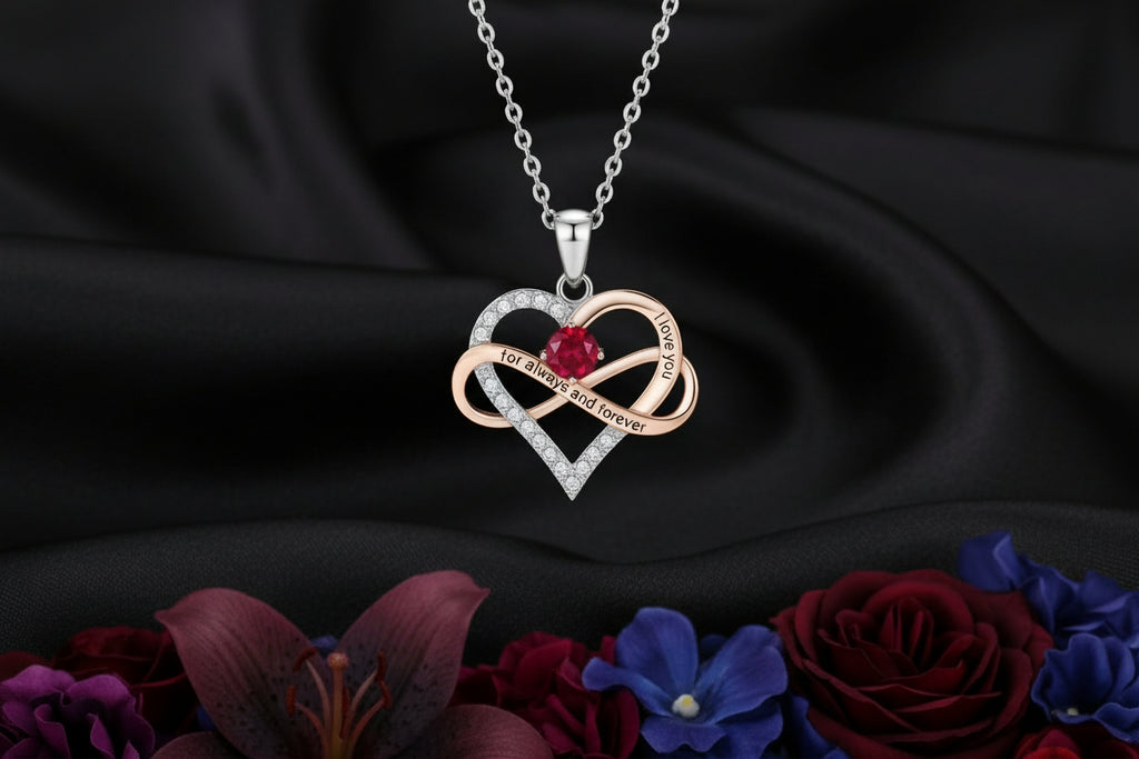 Hot Twelve Birthstone Pendant Necklace, Christmas Birthday Party Gift, Fashionable and Jewelry