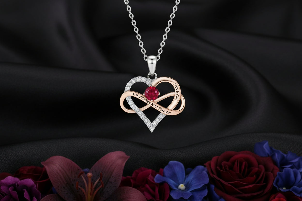 Hot Twelve Birthstone Pendant Necklace, Christmas Birthday Party Gift, Fashionable and Jewelry