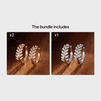 [1Pair Leaf Earrings] Zirconia Inlaid Leaf-Shaped Hoop Huggie Earrings for Women 1Pair Holiday Jewelry