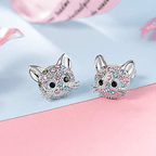 [Cat Jewelry Set] Cat Necklace and Cat Earrings Set | Little Girls Jewelry for Cat Lover Daughter Granddaughter, Teenager Cat Gifts for Girls