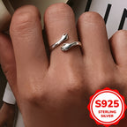 Elegant Adjustable 925 Sterling Silvery Hug Ring - Perfect Gift for Women, Mom, Sister, Wife on Mother's Day & Birthdays, Teen Girls, Jewelry, 2.4g