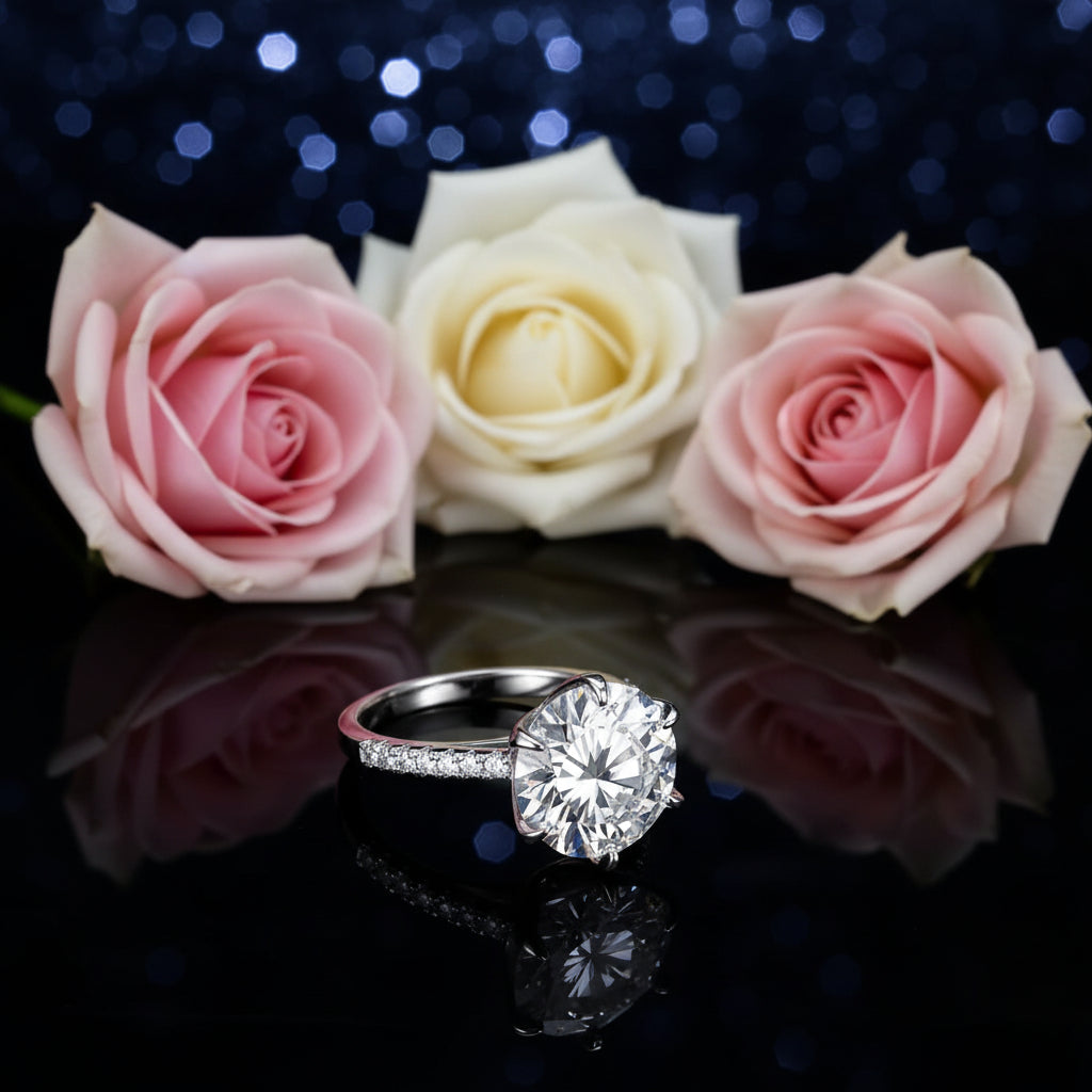 5ct Moissanite Ring 925 Sterling Silver Light Luxury Jewelry For Evening Party Perfect Proposal Gift For Your Girl With Certificate And Gift Box