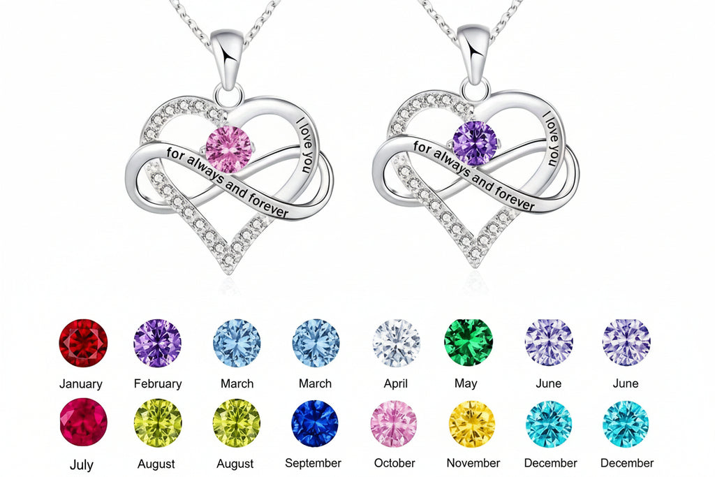 Hot Twelve Birthstone Pendant Necklace, Christmas Birthday Party Gift, Fashionable and Jewelry