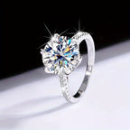 5ct Moissanite Ring 925 Sterling Silver Light Luxury Jewelry For Evening Party Perfect Proposal Gift For Your Girl With Certificate And Gift Box