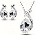 European And American Fashion Exquisite Mermaid Necklace Earrings Banquet Wedding Jewelry Set Temperament Necklace Earrings 2pcs Set Holiday Party Gift