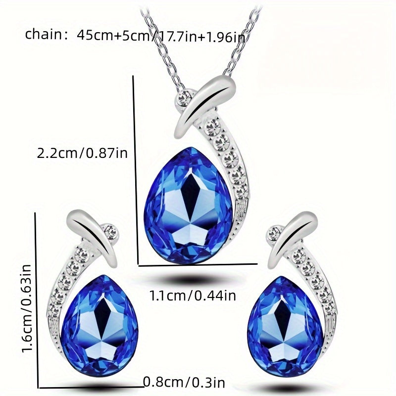 European And American Fashion Exquisite Mermaid Necklace Earrings Banquet Wedding Jewelry Set Temperament Necklace Earrings 2pcs Set Holiday Party Gift