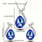 European And American Fashion Exquisite Mermaid Necklace Earrings Banquet Wedding Jewelry Set Temperament Necklace Earrings 2pcs Set Holiday Party Gift