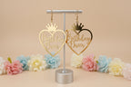 Hollow Golden Heart Birthday Queen Design Dangle Earrings Elegant Simple Style Iron Jewelry Birthday Gift For Friends