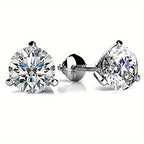 3 claw screw back, 925 sterling Silvery earrings, suitable for women and adolescents, Valentine's Day engaSynthetic Gemstoneent jewelry gift screw back earrings hypoallergenic 6/7/8mm