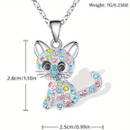 [Cat Jewelry Set] Cat Necklace and Cat Earrings Set | Little Girls Jewelry for Cat Lover Daughter Granddaughter, Teenager Cat Gifts for Girls