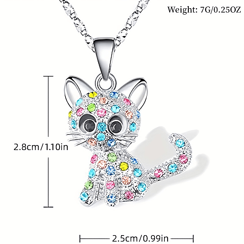 [Cat Jewelry Set] Cat Necklace and Cat Earrings Set | Little Girls Jewelry for Cat Lover Daughter Granddaughter, Teenager Cat Gifts for Girls
