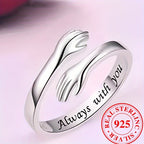 Elegant Adjustable 925 Sterling Silvery Hug Ring - Perfect Gift for Women, Mom, Sister, Wife on Mother's Day & Birthdays, Teen Girls, Jewelry, 2.4g