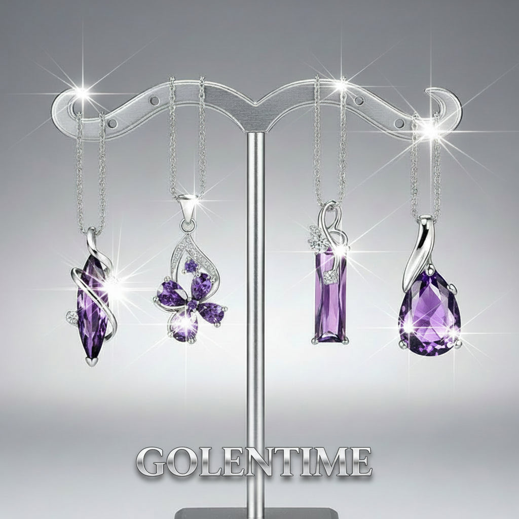 Huitan – collier de série CZ violet pour femmes, accessoires de fête de fiançailles, nouveau design, livraison directe
