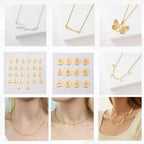 Dropshipping Custom Stainless Steel Name Necklace 14K 18K Gold Plated DIY Pendant Trendy Personalised Jewelry Set