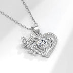Luxury love Fashion love butterfly Micro Embedded Diamond I love You Forever Heart Heart Shape Light Luxury Pendant Necklace