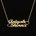 Dropshipping Custom Stainless Steel Name Necklace 14K 18K Gold Plated DIY Pendant Trendy Personalised Jewelry Set